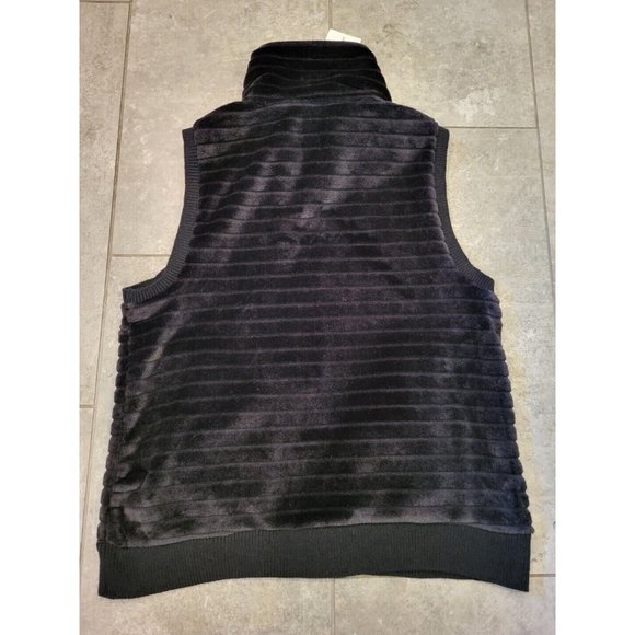 New Black Soft Plush Zip Up Vest  Cable And Guage Size L - Picture 4 of 7